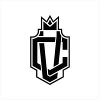 vc logotyp monogram design mall vektor