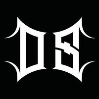 ds logotyp monogram med abstrakt form design mall vektor