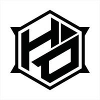 ho-Logo-Monogramm-Design-Vorlage vektor