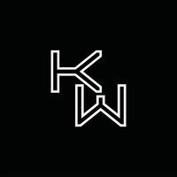 kw-Logo-Monogramm mit Linienstil-Designvorlage vektor