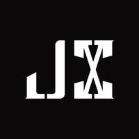 jx-Logo-Monogramm mit Designvorlage für mittlere Scheiben vektor