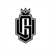 gw logotyp monogram design mall vektor