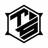 ts-Logo-Monogramm-Design-Vorlage vektor