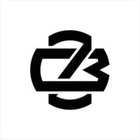 zb logotyp monogram design mall vektor