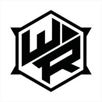 wr logotyp monogram design mall vektor