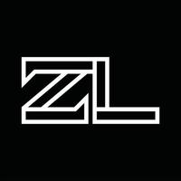 zl logotyp monogram med linje stil negativ Plats vektor