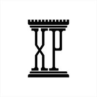 xp logotyp monogram med pelare form design mall vektor