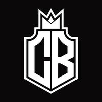 cb logotyp monogram design mall vektor