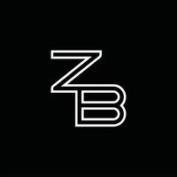 zb logotyp monogram med linje stil design mall vektor