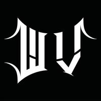 wv-Logo-Monogramm mit abstrakter Form-Design-Vorlage vektor