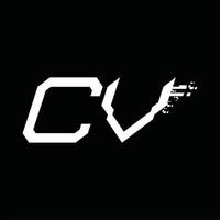 CV logotyp monogram abstrakt hastighet teknologi design mall vektor