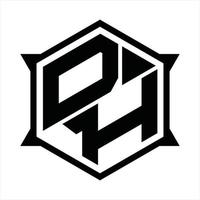 dh logotyp monogram design mall vektor