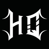 hq-Logo-Monogramm mit abstrakter Form-Design-Vorlage vektor