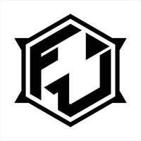 fu logotyp monogram design mall vektor