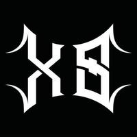 xs logotyp monogram med abstrakt form design mall vektor