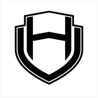 hu logo monogramm vintage designvorlage vektor