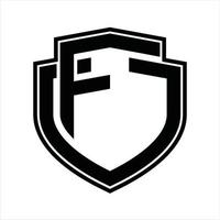 fv-Logo-Monogramm-Vintage-Design-Vorlage vektor