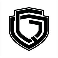 gq logotyp monogram årgång design mall vektor