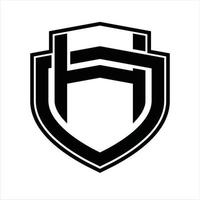 Ho-Logo-Monogramm-Vintage-Design-Vorlage vektor
