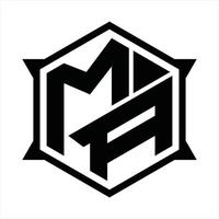 ma logotyp monogram design mall vektor