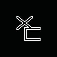 xc logotyp monogram med linje stil design mall vektor