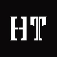 ht-Logo-Monogramm mit Designvorlage für mittlere Scheiben vektor