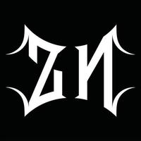 zn logotyp monogram med abstrakt form design mall vektor
