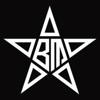 bm logotyp monogram med stjärna form design mall vektor