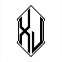 xj-Logo-Monogramm mit Schildform und Umriss-Design-Vorlage Vektorsymbol abstrakt vektor