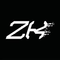 zk-Logo-Monogramm abstrakte Geschwindigkeitstechnologie-Designvorlage vektor