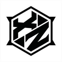 xz logotyp monogram design mall vektor