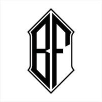 bf-Logo-Monogramm mit Schildform und Umriss-Design-Vorlage Vektorsymbol abstrakt vektor