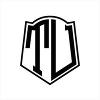 tu-Logo-Monogramm mit Schildform-Entwurfsvorlage vektor