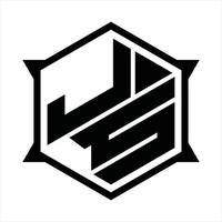 js-Logo-Monogramm-Designvorlage vektor