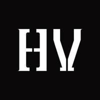 hv logotyp monogram med mitten skiva design mall vektor