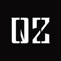 qz logotyp monogram med mitten skiva design mall vektor