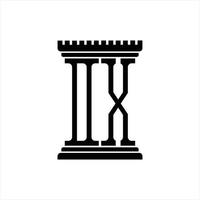 dx logotyp monogram med pelare form design mall vektor