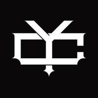 Cy-Logo-Monogramm mit überlappender Designvorlage im verknüpften Stil vektor