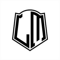 lm-Logo-Monogramm mit Schildform-Entwurfsvorlage vektor