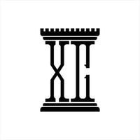 xc logotyp monogram med pelare form design mall vektor