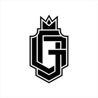 gg-Logo-Monogramm-Designvorlage vektor