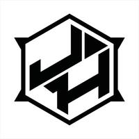 jh-Logo-Monogramm-Design-Vorlage vektor