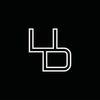 Ud-Logo-Monogramm mit Linienstil-Designvorlage vektor