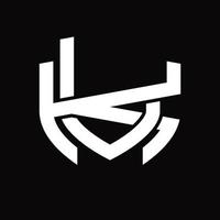 lk-logo-monogramm-vintage-design-vorlage vektor