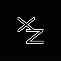 xz-Logo-Monogramm mit Linienstil-Designvorlage vektor