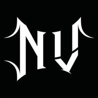 nv-Logo-Monogramm mit abstrakter Form-Design-Vorlage vektor
