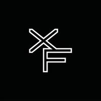 xf-Logo-Monogramm mit Linienstil-Designvorlage vektor