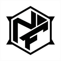 nf-Logo-Monogramm-Designvorlage vektor