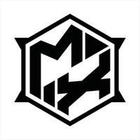 mx logotyp monogram design mall vektor