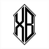 xb-Logo-Monogramm mit Schildform und Umriss-Design-Vorlage Vektorsymbol abstrakt vektor